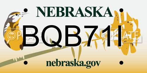 BQB71I Nebraska License Plate