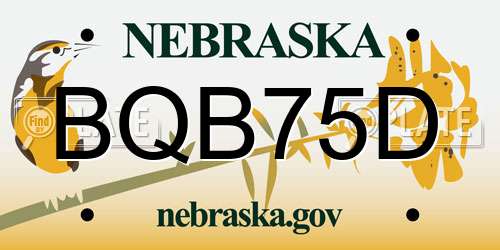 BQB75D Nebraska License Plate