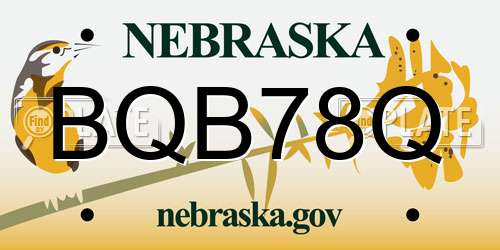 BQB78Q Nebraska License Plate