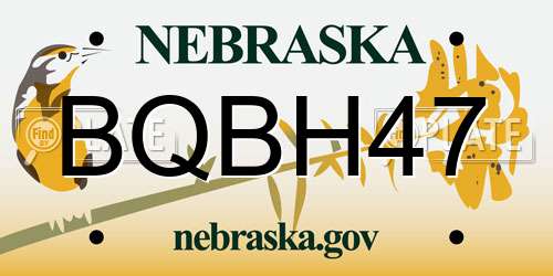 BQBH47 Nebraska License Plate