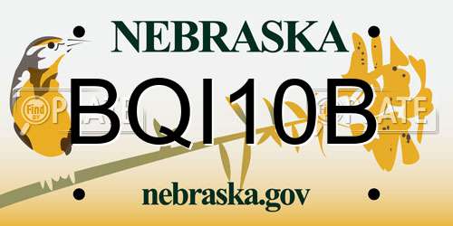 BQI10B Nebraska License Plate