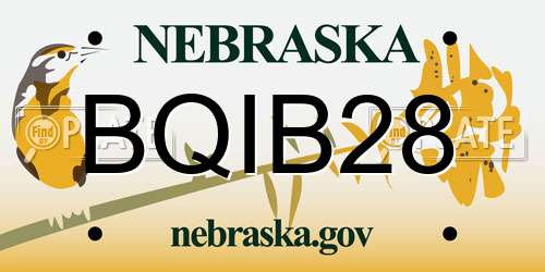 BQIB28 Nebraska License Plate