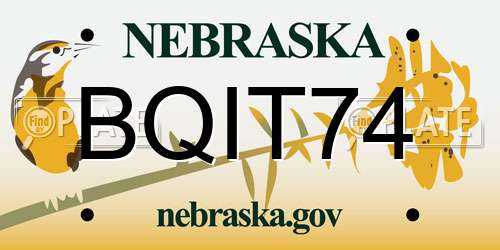 BQIT74 Nebraska License Plate