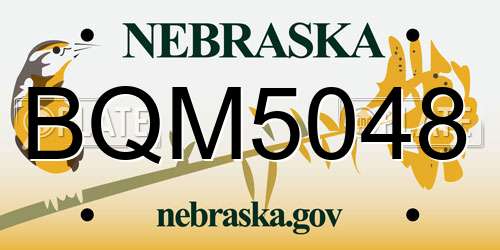 BQM5048 Nebraska License Plate