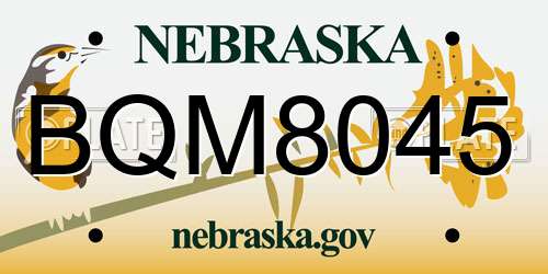 BQM8045 Nebraska License Plate