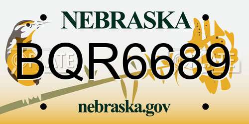 BQR6689 Nebraska License Plate