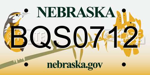 BQS0712 Nebraska License Plate