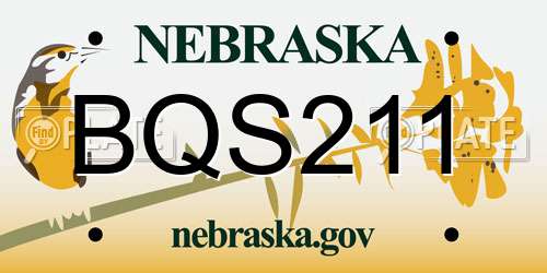BQS211 Nebraska License Plate