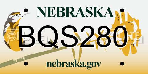 BQS280 Nebraska License Plate