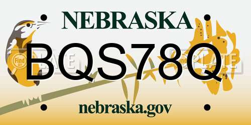 BQS78Q Nebraska License Plate