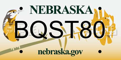 BQST80 Nebraska License Plate