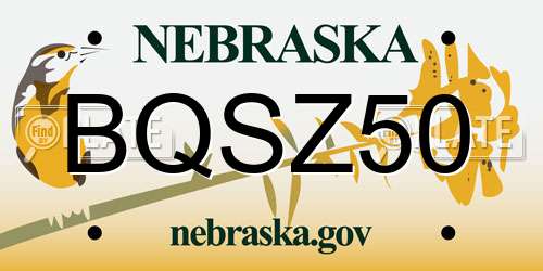 BQSZ50 Nebraska License Plate