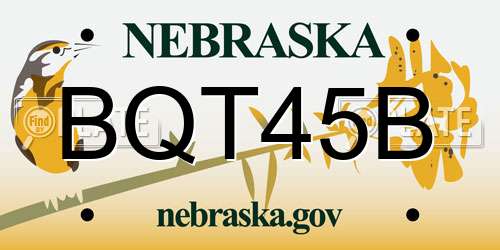 BQT45B Nebraska License Plate