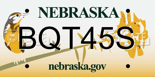 BQT45S Nebraska License Plate