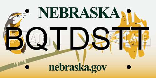 BQTDSTT Nebraska License Plate