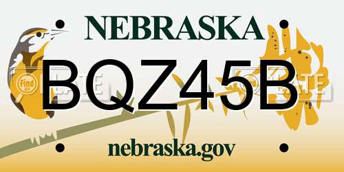 BQZ45B Nebraska License Plate