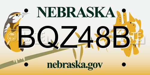 BQZ48B Nebraska License Plate