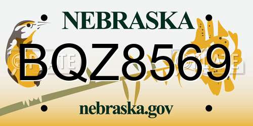 BQZ8569 Nebraska License Plate