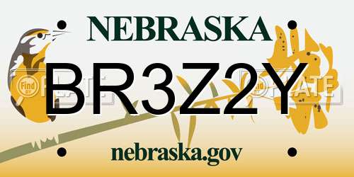 BR3Z2Y Nebraska License Plate