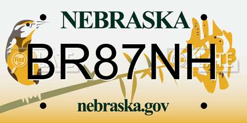 BR87NH Nebraska License Plate