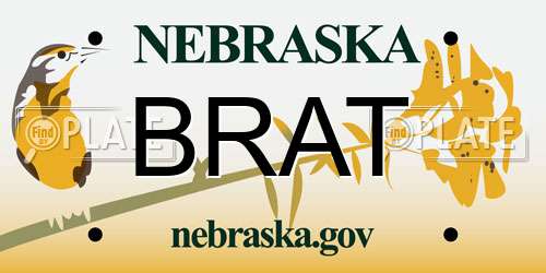 BRAT Nebraska License Plate
