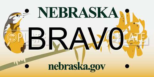 BRAV0 Nebraska License Plate
