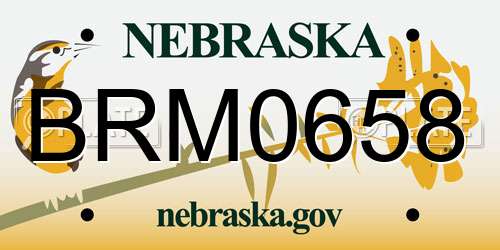 BRM0658 Nebraska License Plate