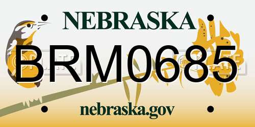 BRM0685 Nebraska License Plate