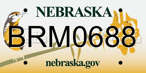 BRM0688 Nebraska License Plate