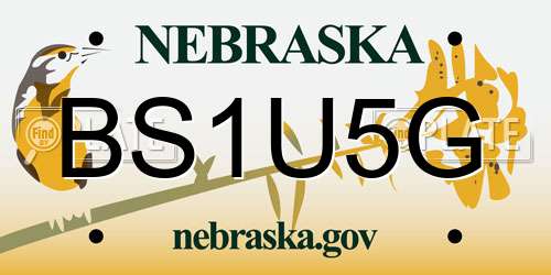 BS1U5G Nebraska License Plate