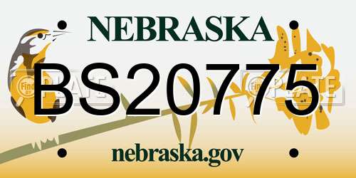 BS20775 Nebraska License Plate
