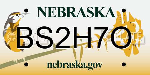 BS2H7O Nebraska License Plate