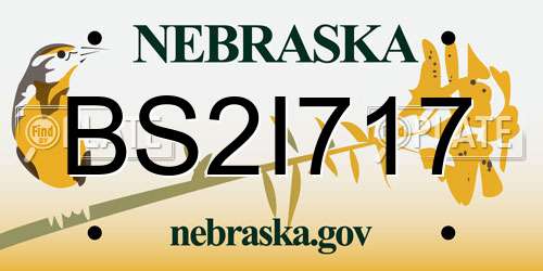 BS2I717 Nebraska License Plate