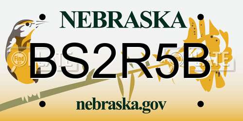 BS2R5B Nebraska License Plate