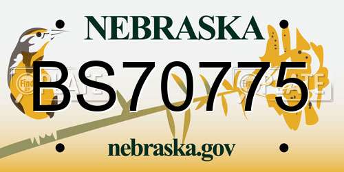 BS70775 Nebraska License Plate
