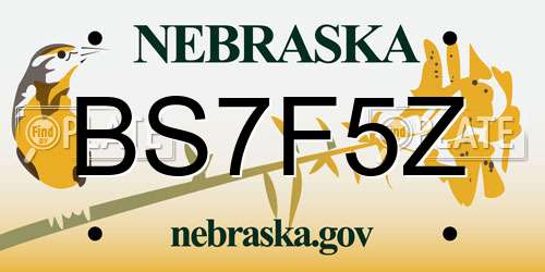 BS7F5Z Nebraska License Plate