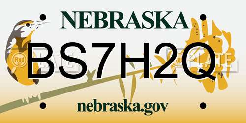 BS7H2Q Nebraska License Plate