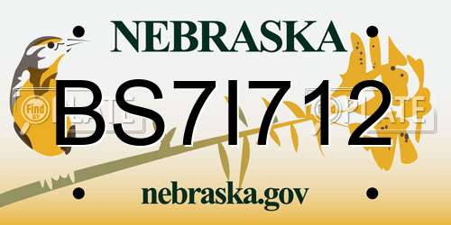 BS7I712 Nebraska License Plate