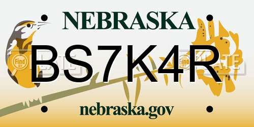 BS7K4R Nebraska License Plate