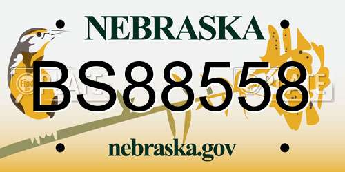BS88558 Nebraska License Plate