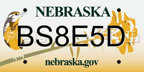 BS8E5D Nebraska License Plate