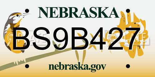 BS9B427 Nebraska License Plate