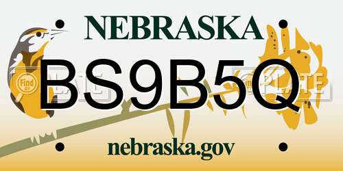BS9B5Q Nebraska License Plate