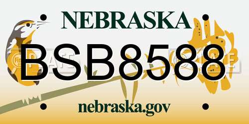 BSB8588 Nebraska License Plate