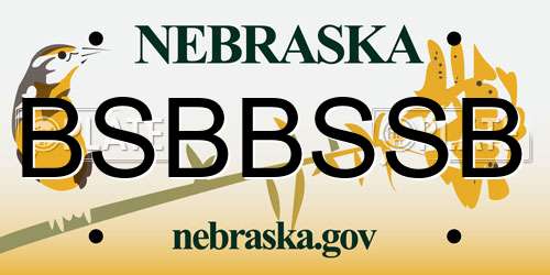 BSBBSSB Nebraska License Plate