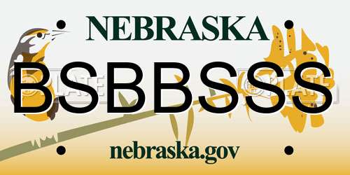BSBBSSS Nebraska License Plate