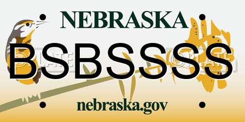 BSBSSSS Nebraska License Plate