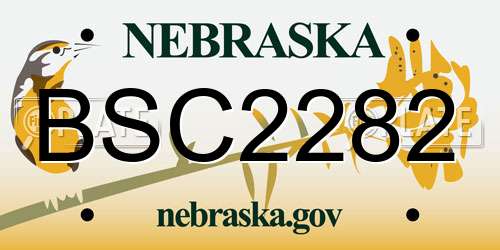 BSC2282 Nebraska License Plate
