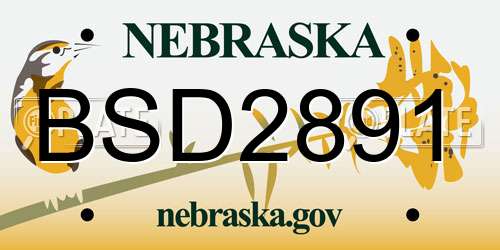 BSD2891 Nebraska License Plate
