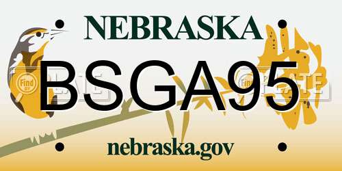 BSGA95 Nebraska License Plate